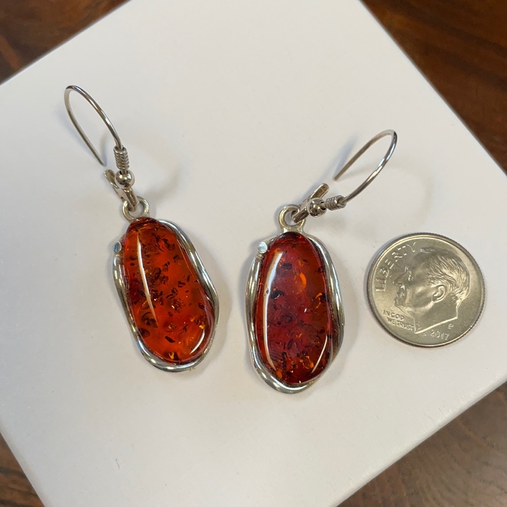 Beautiful Baltic Amber cognac color earrings